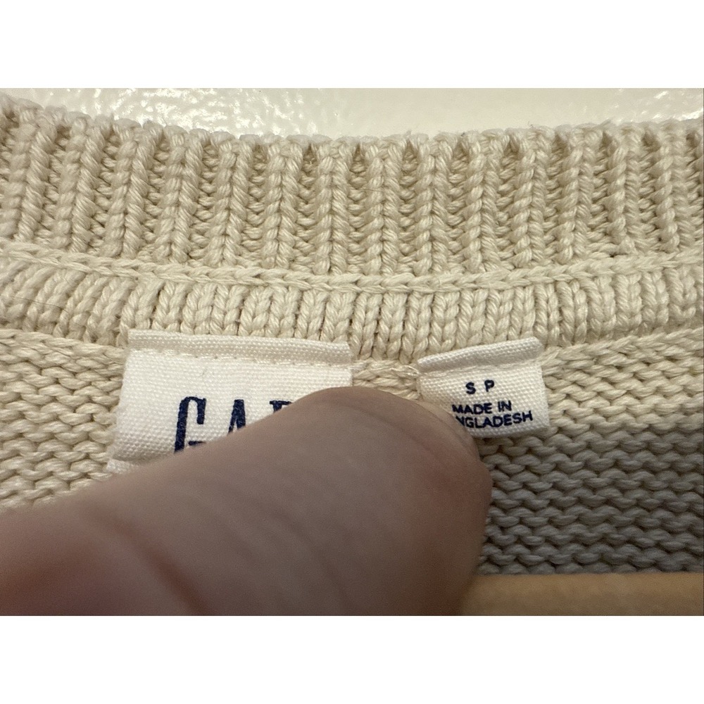 GAP 24/7 Split-Hem Crewneck Sweater Soft Stretchy Knitted Striped - Small - Picture 5 of 5